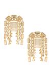 Buy_Esme By Aashna Dalmia_Gold Plated Embellished Stone Earrings _at_Aza_Fashions