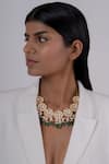 Shop_Osvag India_Gold Plated Polki Embellished Necklace _at_Aza_Fashions