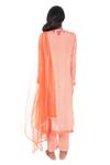 Shop_Monisha Jaising_Orange Cotton Silk Printed Chevron Pattern Round Kurta Pant Set _at_Aza_Fashions