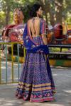 Shop_Irrau By Samir Mantri_Multi Color Organza, Denim Embroidery Flower Vine Print Anarkali With Dupatta _at_Aza_Fashions