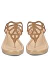 Shop_Vanilla Moon_Gold Embellished Carmen Cutout Wedges _at_Aza_Fashions