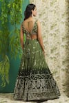 Shop_Alaya Advani_Green Georgette Printed And Embroidered Bandhani Sweetheart Ombre Lehenga Set _at_Aza_Fashions