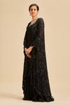 Shop_Nitika Gujral_Black Sharara Organza And Jacket & Kurta Georgette Tonal High Low & Set _at_Aza_Fashions