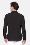 Shop_Mayank Modi - Men_Black Malai Cotton Panelled Shirt _at_Aza_Fashions