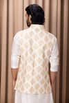 Shop_Ankit V Kapoor_Ivory Cotton, Silk Embroidery Floral Nehru Jacket _at_Aza_Fashions