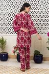Shop_Rivaaj Clothing_Magenta Garden Block Print Kurta And Pant Set _at_Aza_Fashions