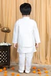 Shop_The Little Celebs_White Silk, Satin Sequins, Embroidery Bundi And Kurta Set _at_Aza_Fashions