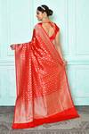 Shop_Pinki Sinha_Red Pure Silk Woven Floral Banarasi Saree _at_Aza_Fashions