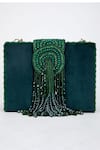 Shop_Eena_Green Erisha Embroidered Box Clutch _at_Aza_Fashions