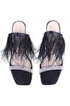 Shop_Adorn My Wish_Black Embellished Faux Feather Stiletto Heels _at_Aza_Fashions