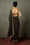 Shop_RI.Ritu Kumar_Black Silk, Viscose Embroidery Sweetheart Sohini Saree With Sleeveless Blouse _at_Aza_Fashions
