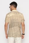 Shop_Lacquer Embassy_Beige Rayon Printed Linear Doodle Half Sleeve Shirt _at_Aza_Fashions