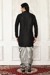 Shop_Nazaakat by Samara Singh_Black Dupion Silk Solid Short Kurta For Men_at_Aza_Fashions