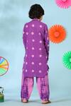 Shop_Cute Couture_Purple Cotton Lace Bandhani Print Kurta Salwar Set _at_Aza_Fashions