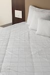 Shop_H2H_Ivory Linen Diamond Pattern Bedcover Set_at_Aza_Fashions