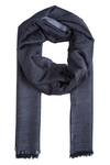 Shop_Shingora_Blue Wool Fringe Border Scarf_at_Aza_Fashions