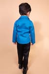 Shop_Toplove_Blue Blazer Suiting Embroidery Bead Little Boss Baby Set _at_Aza_Fashions