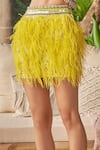 Shop_Surily G_Yellow Silk Hand Embroidered Shells Skirt  _at_Aza_Fashions