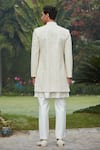 Shop_Bohame_Off White Achkan Jacket Georgette Embroidery Ahim Set_at_Aza_Fashions