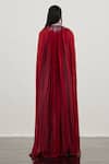 Shop_Akhl_Fringed Gown With Contrast Cape _at_Aza_Fashions