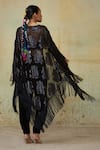 Shop_Style Junkiie_Black Paisley Patterned Fringed Cape _at_Aza_Fashions
