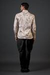 Shop_Balance by Rohit Bal_Beige Poplin Satin Printed Floral Bird And Fitted Shirt  _at_Aza_Fashions