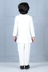 Shop_The little celebs_White Imported Crepe Embroidered Thread Achkan And Pant Set _at_Aza_Fashions