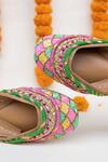 Shop_Jutti Express_Multi Color Embroidered Scalloped Sequin Work Juttis_at_Aza_Fashions