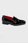 Shop_Amrit Dawani_Black Plain Toe Derby Shoes _at_Aza_Fashions