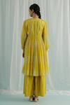 Shop Surbhi Gupta Yellow Anarkali Georgette Printed Polka Dots V Aila And Trouser Set at Aza Fashions Shop_Surbhi Gupta_Yellow Anarkali Georgette Printed Polka Dots V Aila And Trouser Set _at_Aza_Fashions