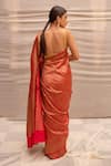Priyanka Raajiv_Red Silk Woven Floral Tara Banarasi Saree _Online_at_Aza_Fashions