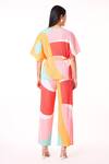 Shop_Scarlet Sage_Multi Color Polyester Round Neck Francesca Abstract Print Pant Co-ord Set_at_Aza_Fashions