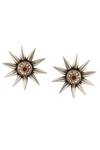 Shop_Palace Of Silver_Silver Plated Sun-floral Stud Earrings_at_Aza_Fashions