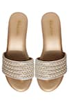 Shop_Kkarma_Silver Embroidered Vrinda Block Heels _at_Aza_Fashions