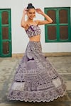 Shop_Twenty Nine_Purple Crepe Hand Embroidered Mirror Lehenga _at_Aza_Fashions