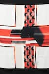 Shop_I am Trouble by KC_Red Printed Square Scarf _at_Aza_Fashions