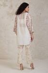 Shop_Sue Mue_Off White Handwoven Pure Chanderi Embroidered Cutwork Amal Kurta Pant Set _at_Aza_Fashions