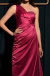 Shop_Labelamoda_Pink Armani Satin Embellished Cutdana One Shoulder Gown _at_Aza_Fashions