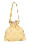 Shop_Fuchsia_Yellow Embroidered Thread Potli Bag _at_Aza_Fashions