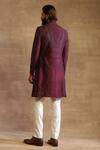 Shop_Raghavendra Rathore Jodhpur_Purple Raw Silk Embroidered Achkan Kurta _at_Aza_Fashions