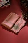 Shop_Weaver Story_Pink Embroidery Thread Chanderi Silk Border Dupatta _at_Aza_Fashions