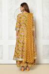 Shop_Adara Khan_Yellow Cotton Printed Floral Round Anarkali Set _at_Aza_Fashions