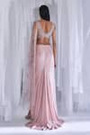 Shop_Dolly J_Peach Satin + Lycra Embellished Bonita Draped Skirt Saree With Blouse  _at_Aza_Fashions