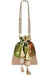 Shop_Miar Designs_Green Tie Dye Meher Tie-dyed Potli Bag _at_Aza_Fashions