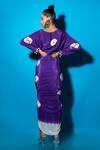 Shop_Urban Pataka_Purple Angoori Hand Dyed Shibori Draped Dress _at_Aza_Fashions