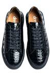 Shop_Dmodot_Black Upper Material Croco Leather Sneakers_at_Aza_Fashions
