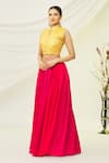 Shop_Naintara Bajaj_Art Silk Embroidered Skirt_at_Aza_Fashions