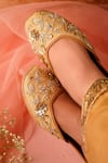 Shop_Jutti Express_Beige Embroidered Masakali Sequin Juttis _at_Aza_Fashions