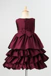 Shop_Pinkcow designs pvt ltd_Wine Taffeta Broach Embellished Dress _at_Aza_Fashions