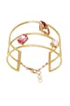 Buy_Esme By Aashna Dalmia_Gold Plated Embellished Layered Bracelet _at_Aza_Fashions